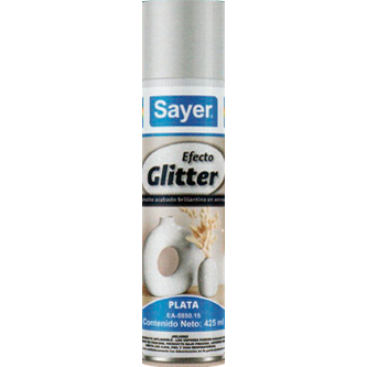 ESMALTE GLITTER PLATA AEROSOL